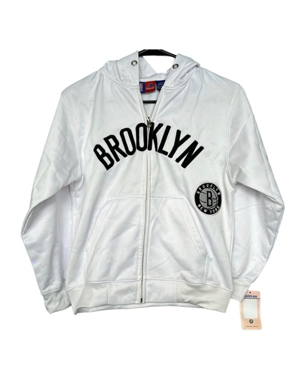 Majestic Brooklyn Nets Hoodie Jacket * NBA Licensed *NWT*Boys Medium* White